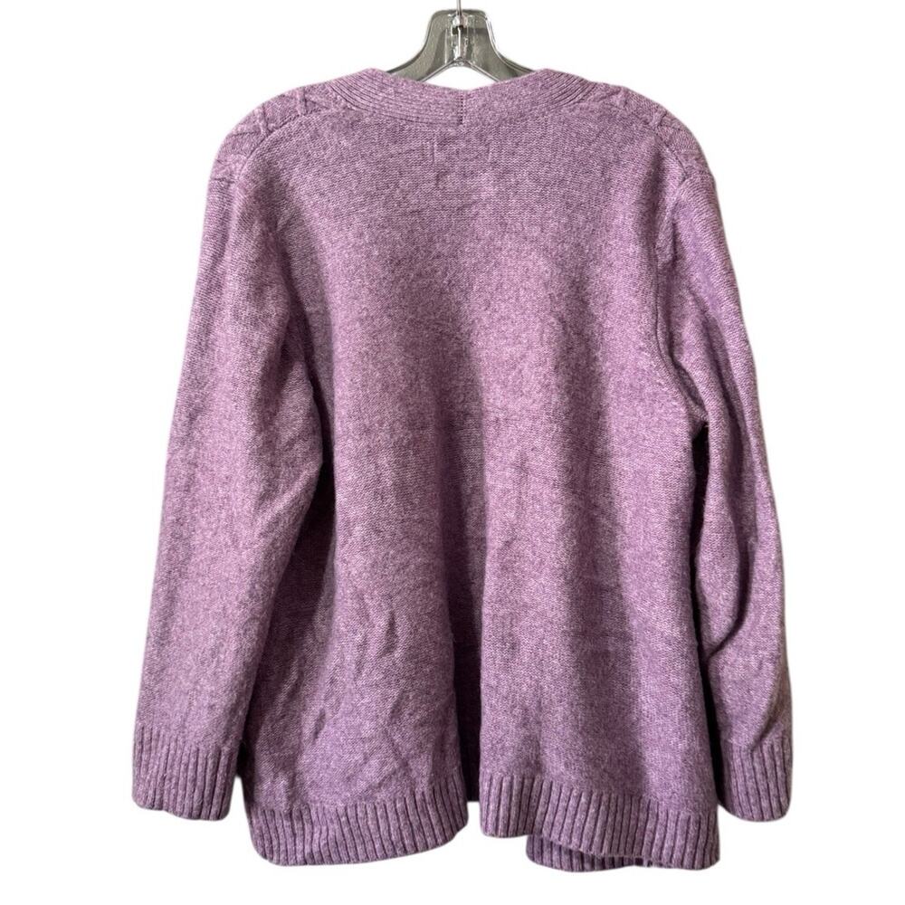 Croft & Borrow Women Size XXL Knit Open Front Cardigan Sweater Purple Classic‎ - Picture 2 of 12